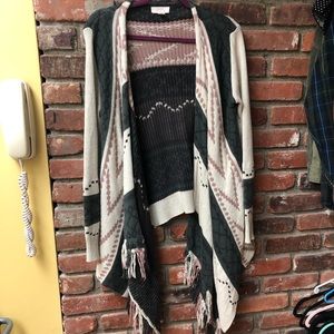 Sun & Shadow Aztec Style Cotton Cardigan
